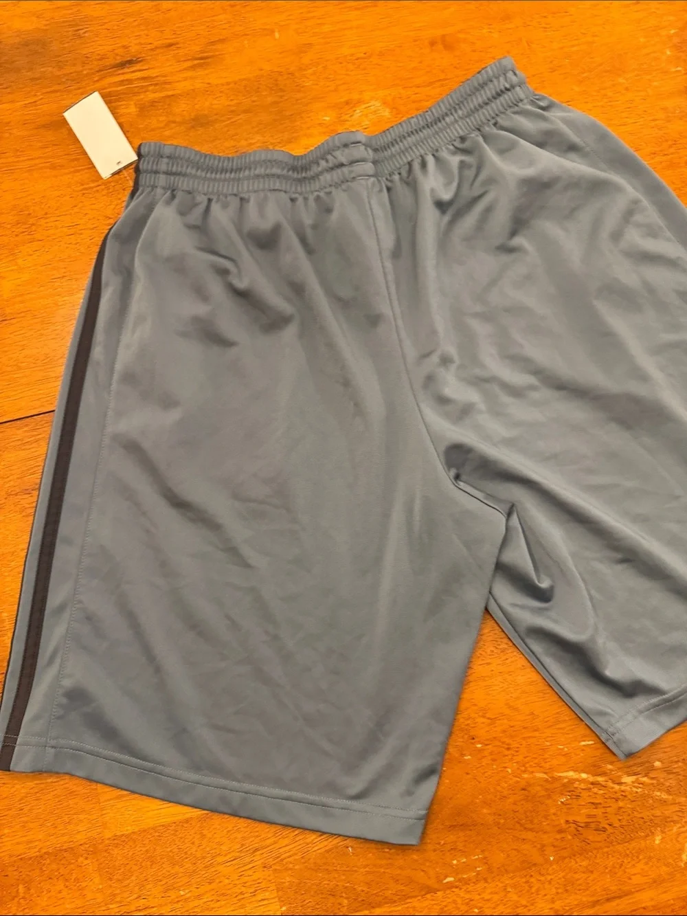 adidas Men’s Gray Athletic Shorts with Dark Side Stripes xl